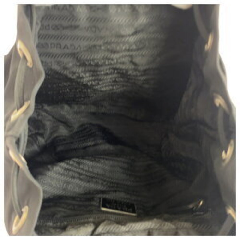 Prada logo backpack black plate triangular Nylon Tessuto - Picture 9 of 10